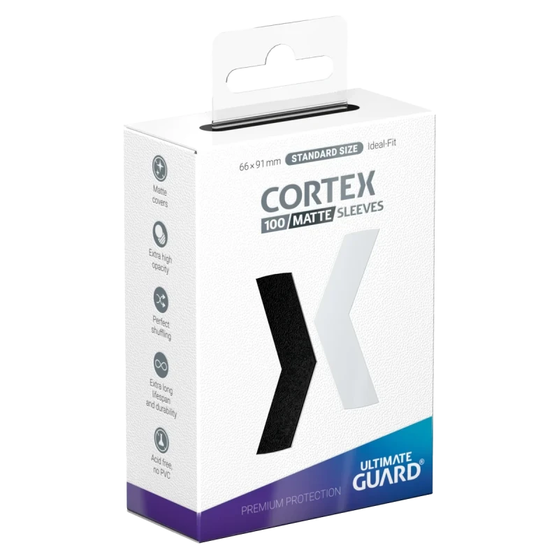 CORTEX SLEEVES MATTE TAILLE STANDARD - NOIR (x100) - ULTIMATE GUARD