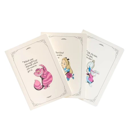 ALICE AUX PAYS DES MERVEILLES - Pack de 3 Notebooks - Format A5
