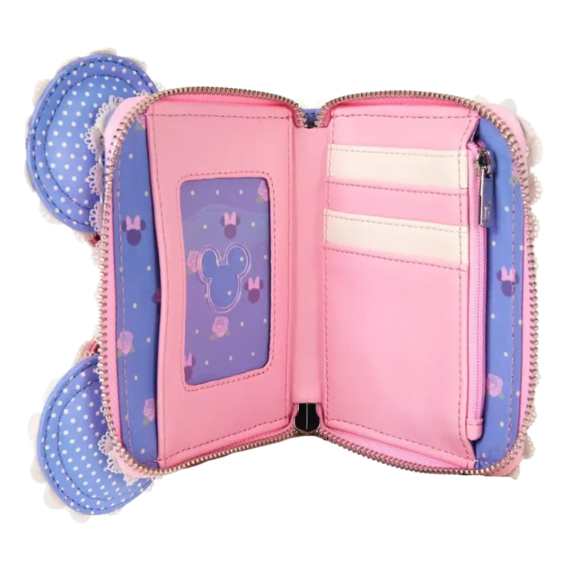 Mini Porte-Monnaie LoungeFly - Minnie Floral and Lace Ears