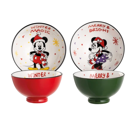 DISNEY - Magic Winter - Set de 2 Bols - Mickey & Minnie