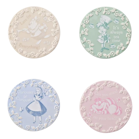 ALICE AUX PAYS DES MERVEILLES - Lot de 4 Sous Verres