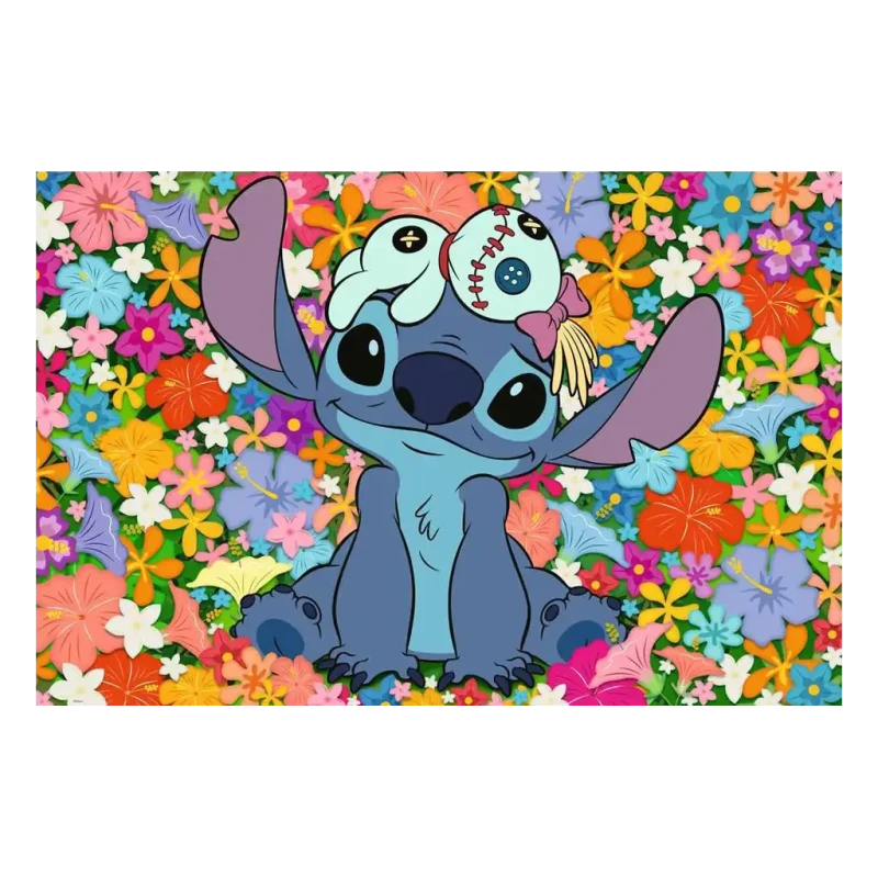 Puzzle - Stitch en Fleurs