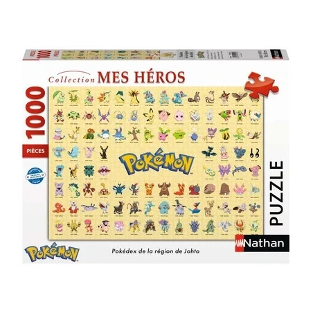 Puzzle - 1000 pièces - Pokémon - Pokédex de la région de Johto