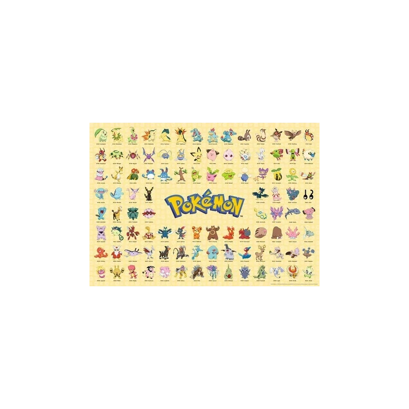 Puzzle - 1000 pièces - Pokémon - Pokédex de la région de Johto