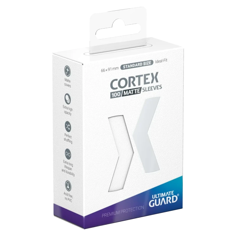 CORTEX SLEEVES MATTE TAILLE STANDARD - BLANC (x100) - ULTIMATE GUARD
