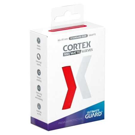 CORTEX SLEEVES MATTE TAILLE STANDARD - ROUGE (x100) - ULTIMATE GUARD