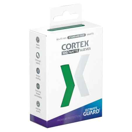CORTEX SLEEVES MATTE TAILLE STANDARD - VERT (x100) - ULTIMATE GUARD