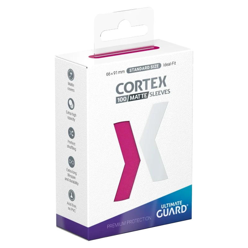CORTEX SLEEVES MATTE TAILLE STANDARD - ROSE (x100) - ULTIMATE GUARD