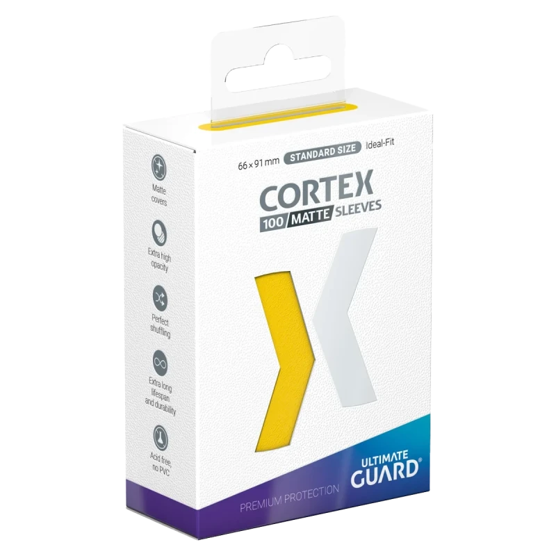 CORTEX SLEEVES MATTE TAILLE STANDARD - JAUNE (x100) - ULTIMATE GUARD