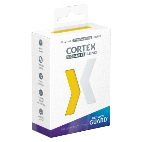 CORTEX SLEEVES MATTE TAILLE STANDARD - JAUNE (x100) - ULTIMATE GUARD