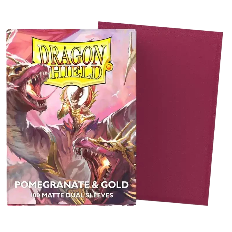 Dragon Shield - Sleeves - Dual Matte x100 Standard - Crimson & Silver