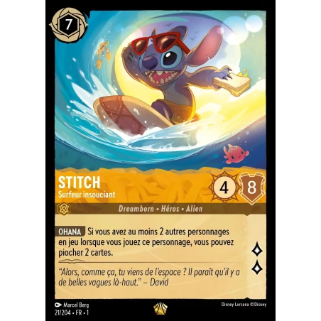 S01 - 021 - Stitch, Surfeur insouciant