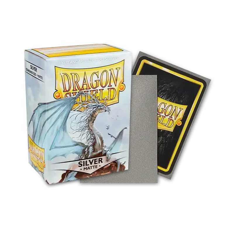 Dragon Shield - Sleeves - Dual Matte x100 Standard - Crimson & Silver