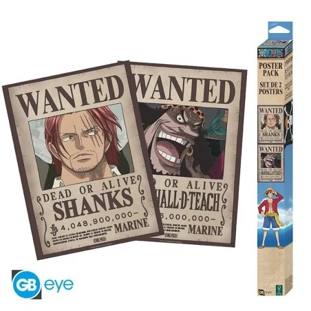 ONE PIECE - Wanted Shanks & Barbe Noire - Set de 2 posters '52x38'