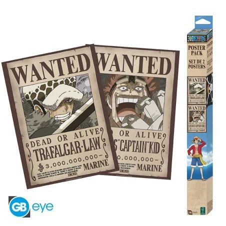 ONE PIECE - Wanted Law & Kid - Set de 2 posters '52x38'