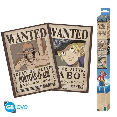 ONE PIECE - Wanted Sabo & Ace - Set de 2 posters '52x38'