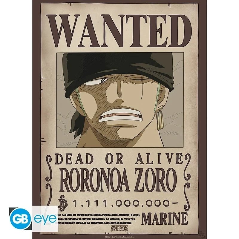 ONE PIECE - Wanted Luffy & Zoro - Set de 2 posters '52x38'