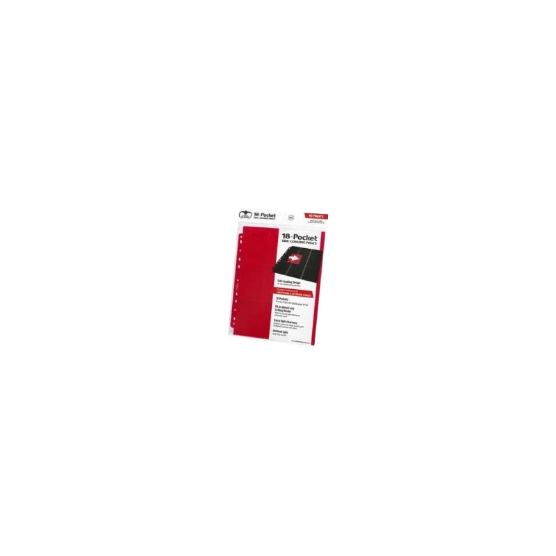 10 feuilles couleurs de classeur - Rouge - 18-POCKET PAGES SIDE-LOADING (10) - Ultimate Guard