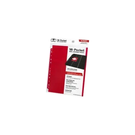 10 feuilles couleurs de classeur - Rouge - 18-POCKET PAGES SIDE-LOADING (10) - Ultimate Guard