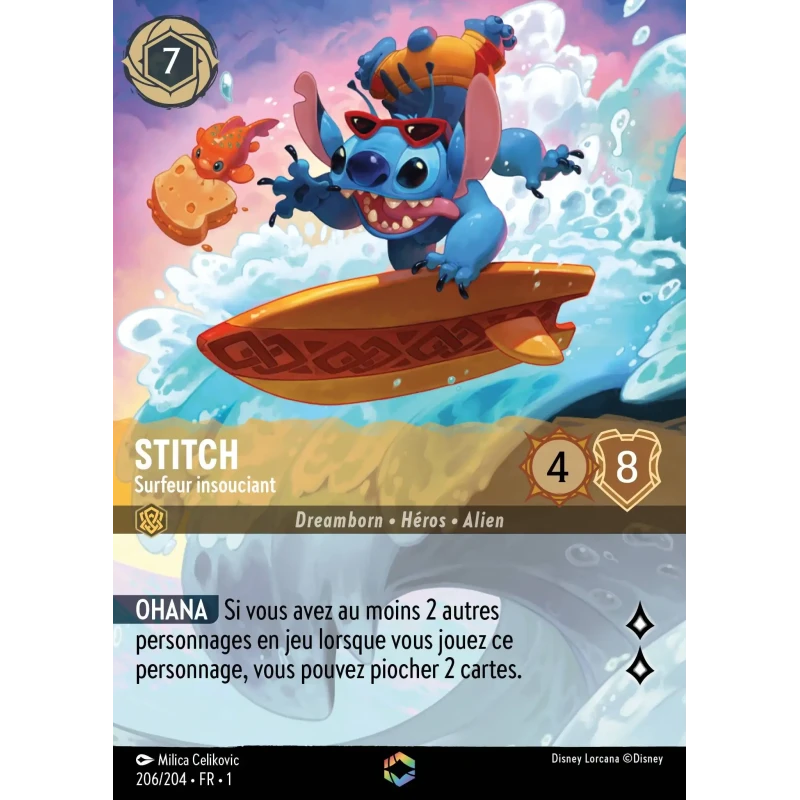 S01 - 206 - Stitch, Surfeur insouciant