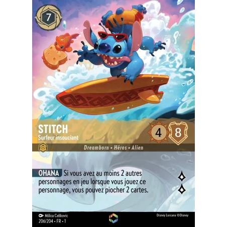S01 - 206 - Stitch, Surfeur insouciant